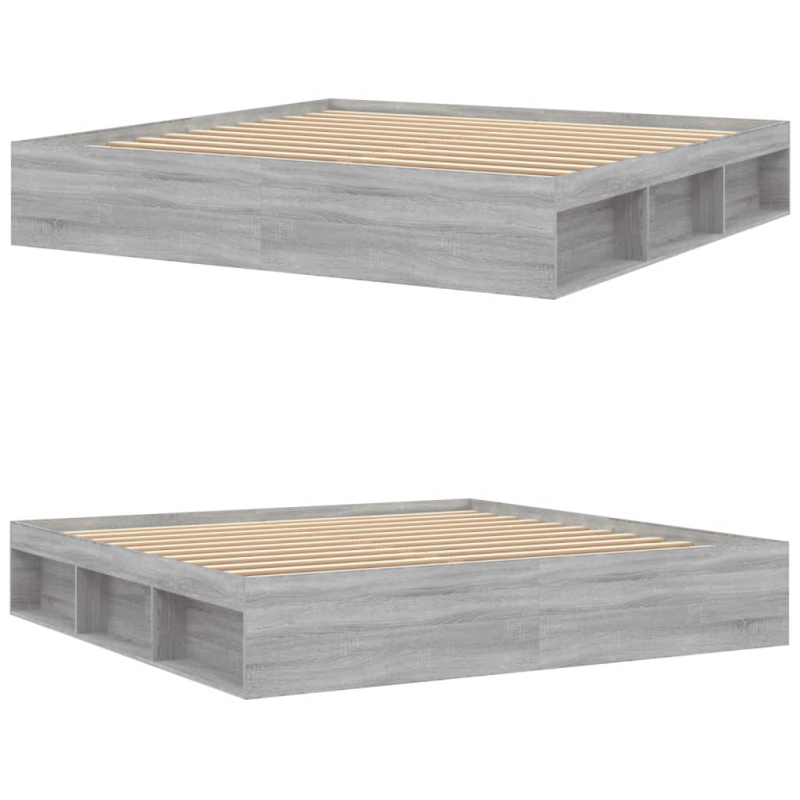 Bettgestell Grau Sonoma 200x200 cm