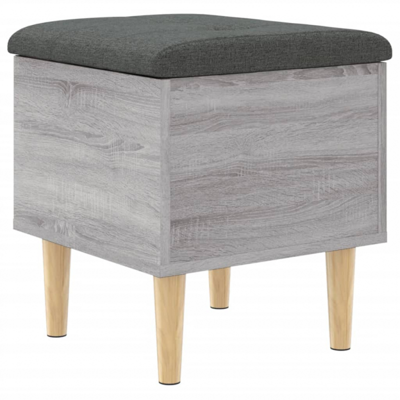 Sitzbank mit Stauraum Grau Sonoma 42x42x46 cm Holzwerkstoff