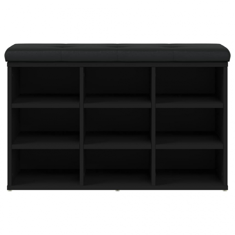 Schuhbank Schwarz 82x32x50 cm Holzwerkstoff