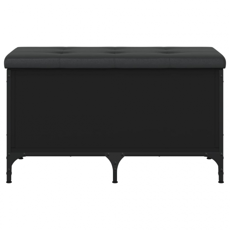 Sitzbank mit Stauraum Schwarz 82x42x45 cm Holzwerkstoff