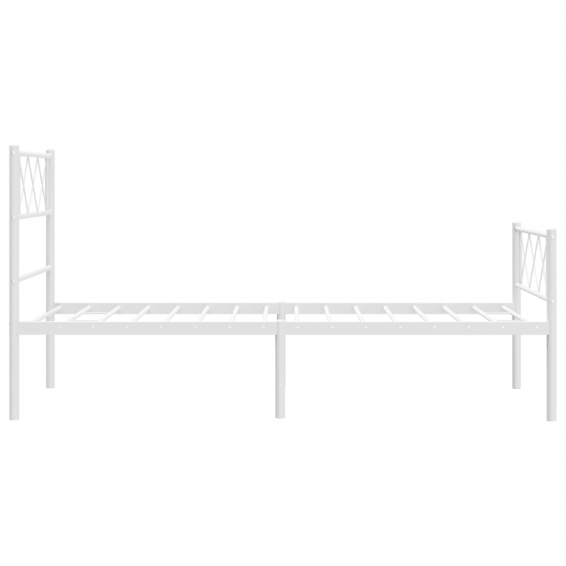 Bettgestell mit Kopf- und Fußteil Metall Weiß 107x203 cm