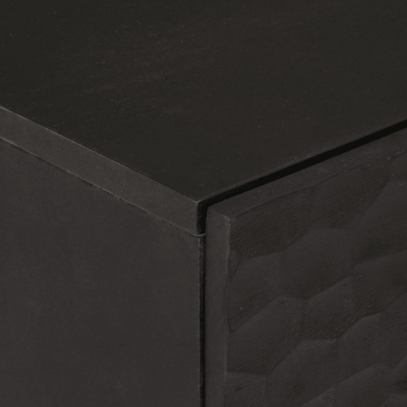 Beistellschränke 2 Stk. Schwarz 60x33x75 cm Massivholz Mango