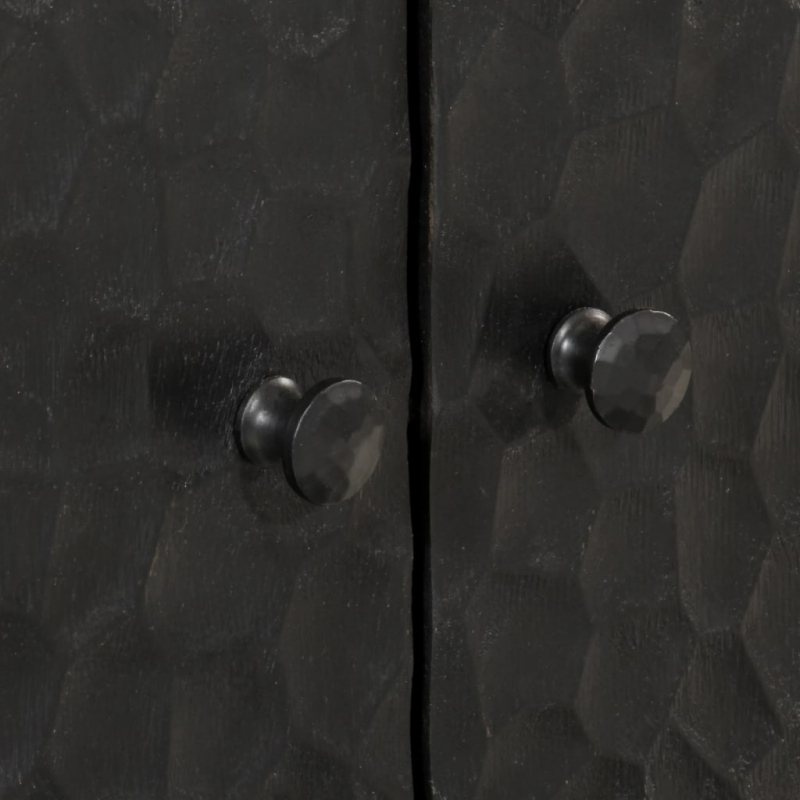 Beistellschränke 3 Stk. Schwarz 60x33x75 cm Massivholz Mango