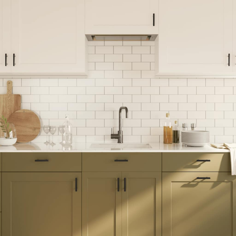 Möbelgriffe 10 Stk. Schwarz 64 mm Edelstahl