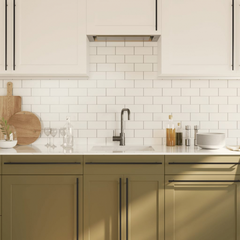 Möbelgriffe 5 Stk. Schwarz 480 mm Edelstahl