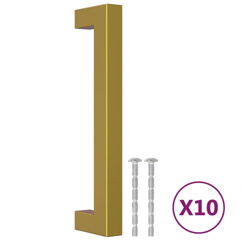 Möbelgriffe 10 Stk. Golden 128 mm Edelstahl