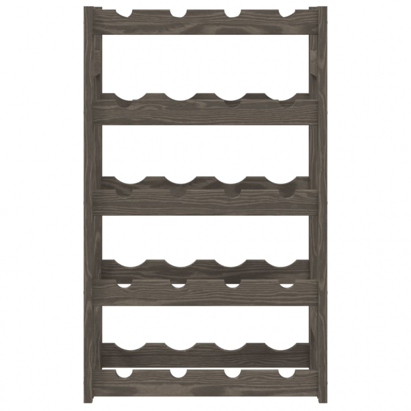 Weinregal für 20 Flaschen Grau Massivholz Kiefer