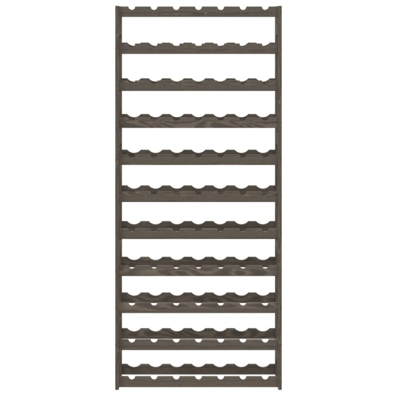 Weinregal für 77 Flaschen Grau Massivholz Kiefer