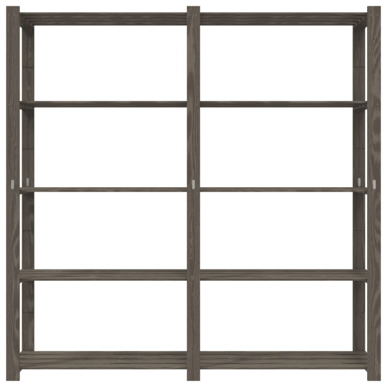 Lagerregal mit 5 Böden Grau 170x38x170 cm Massivholz Kiefer