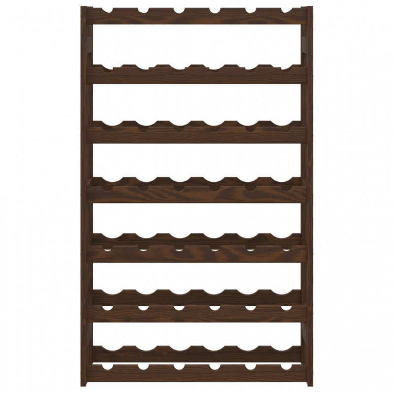 Weinregal für 42 Flaschen Braun Massivholz Kiefer