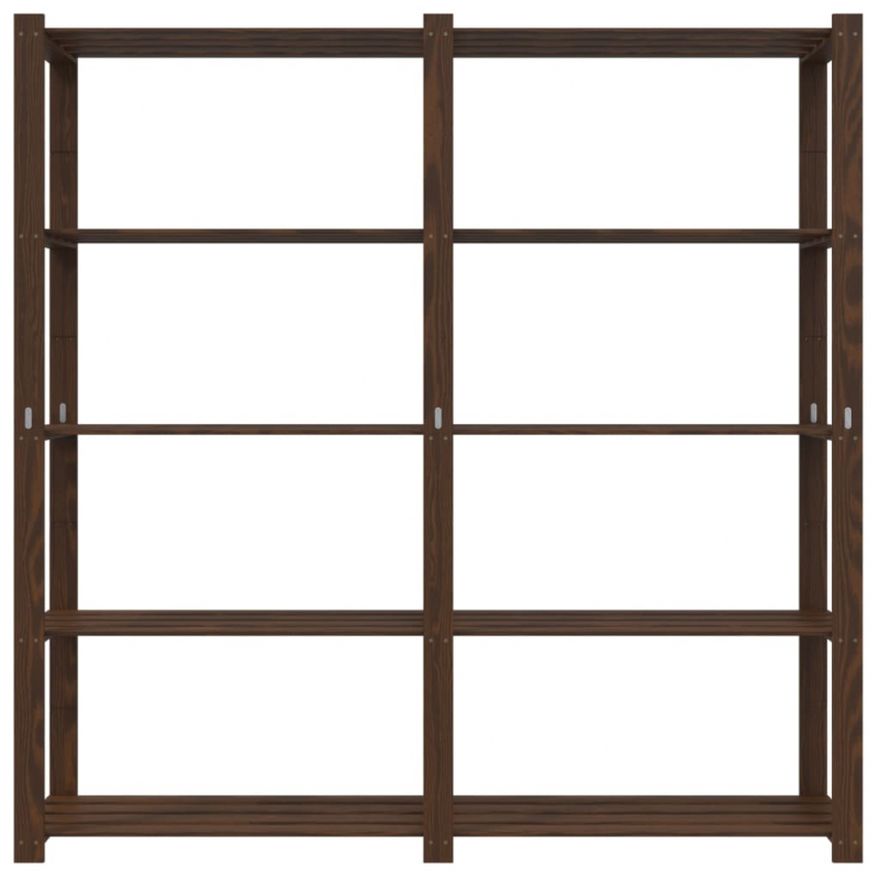 Lagerregal mit 5 Böden Braun 170x38x170 cm Massivholz Kiefer