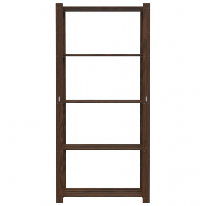 Lagerregal mit 5 Böden Braun 80x38x170 cm Massivholz Kiefer