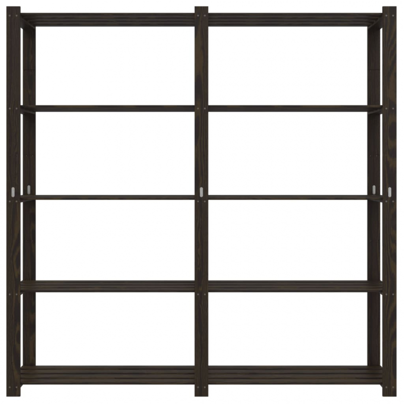 Lagerregal mit 5 Böden Schwarz 170x38x170 cm Massivholz Kiefer