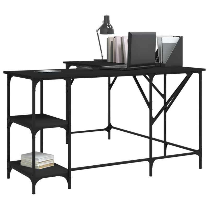 Schreibtisch Schwarz 139x139x75 cm Holzwerkstoff