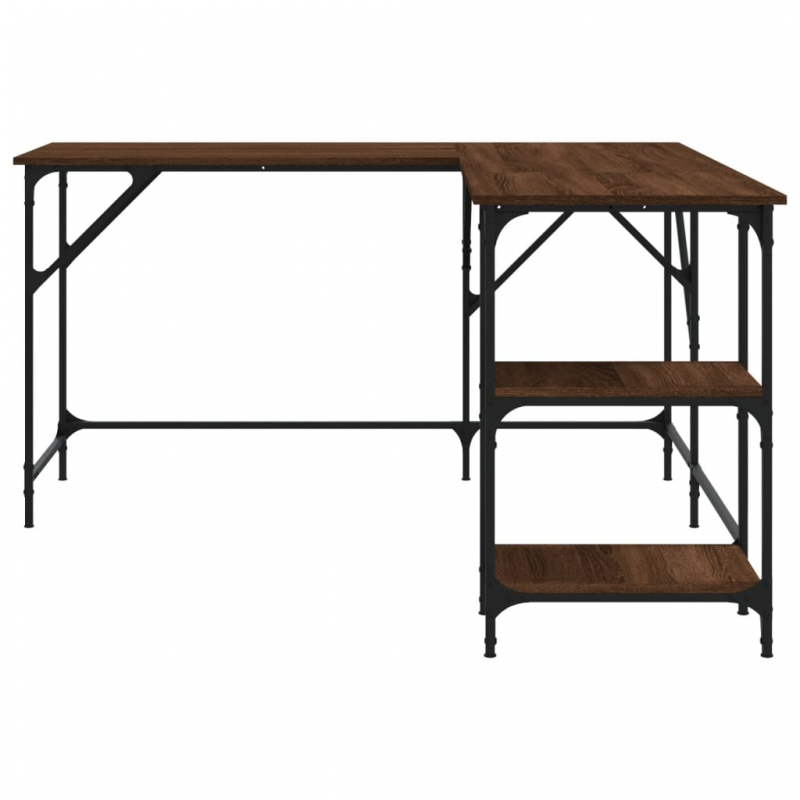 Schreibtisch Braun Eichen-Optik 139x139x75 cm Holzwerkstoff