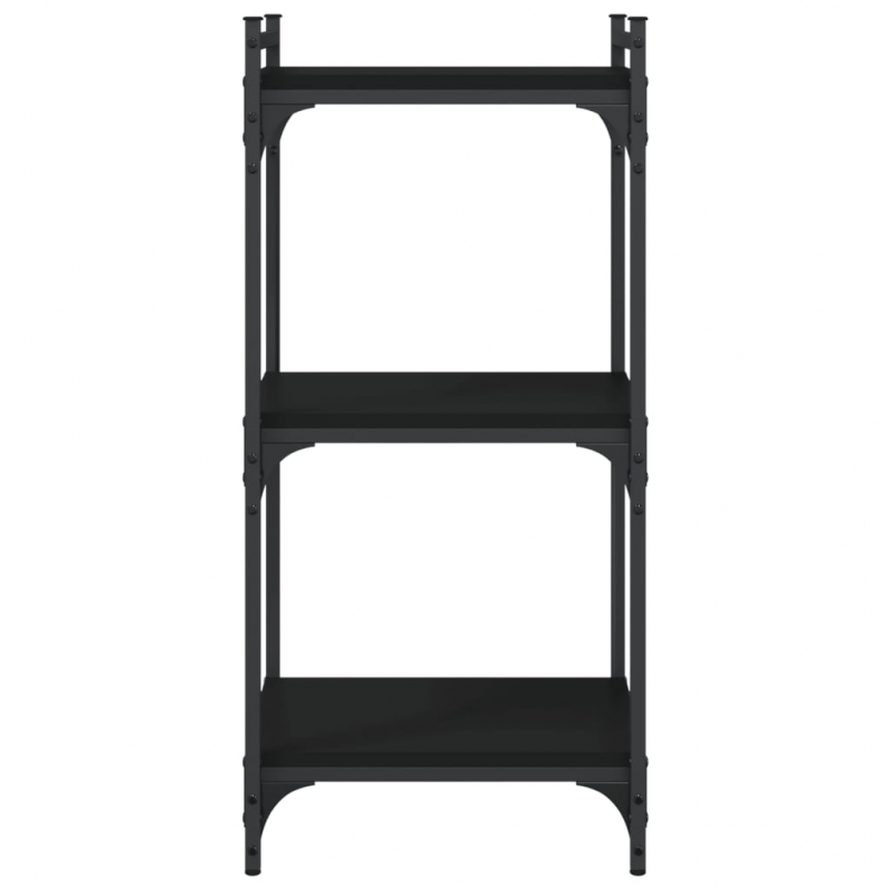 Bücherregal 3 Böden Schwarz 40x30x86 cm Holzwerkstoff