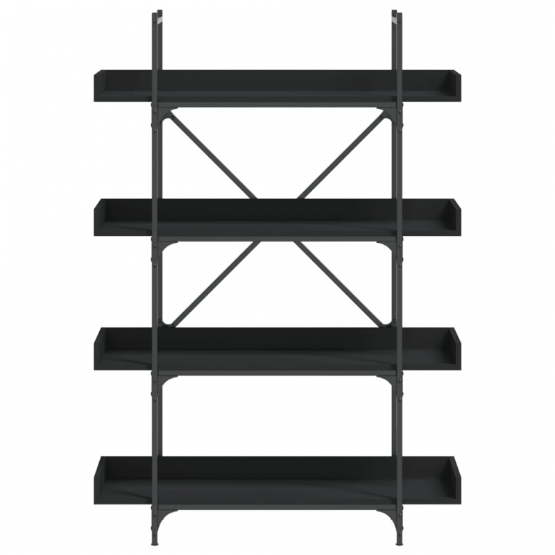 Bücherregal 4 Böden Schwarz 100x33x145,5 cm Holzwerkstoff