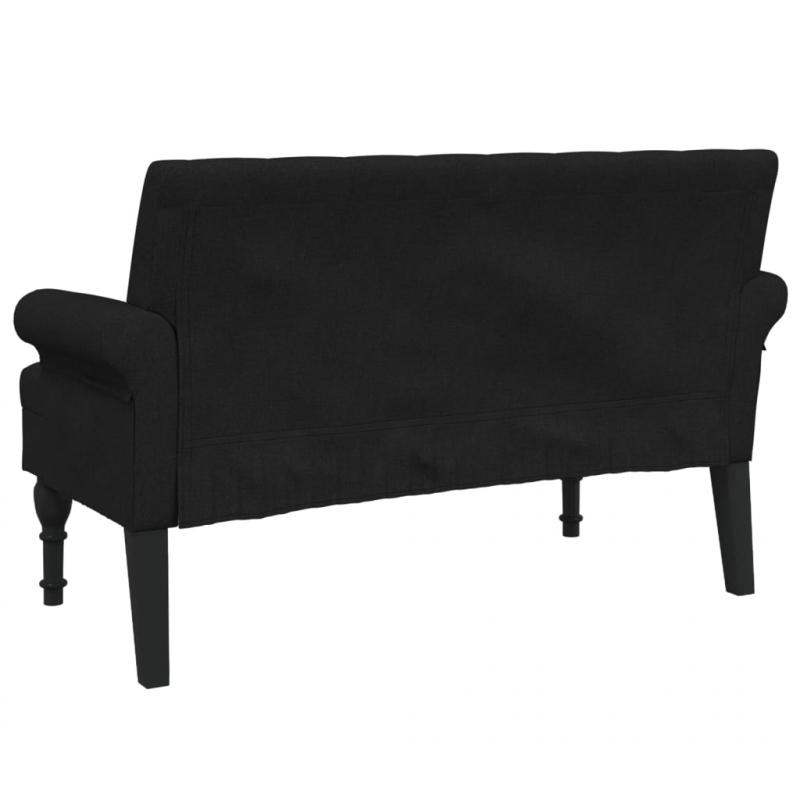 Sitzbank mit Rückenlehne Schwarz 120x62x75,5 cm Stoff