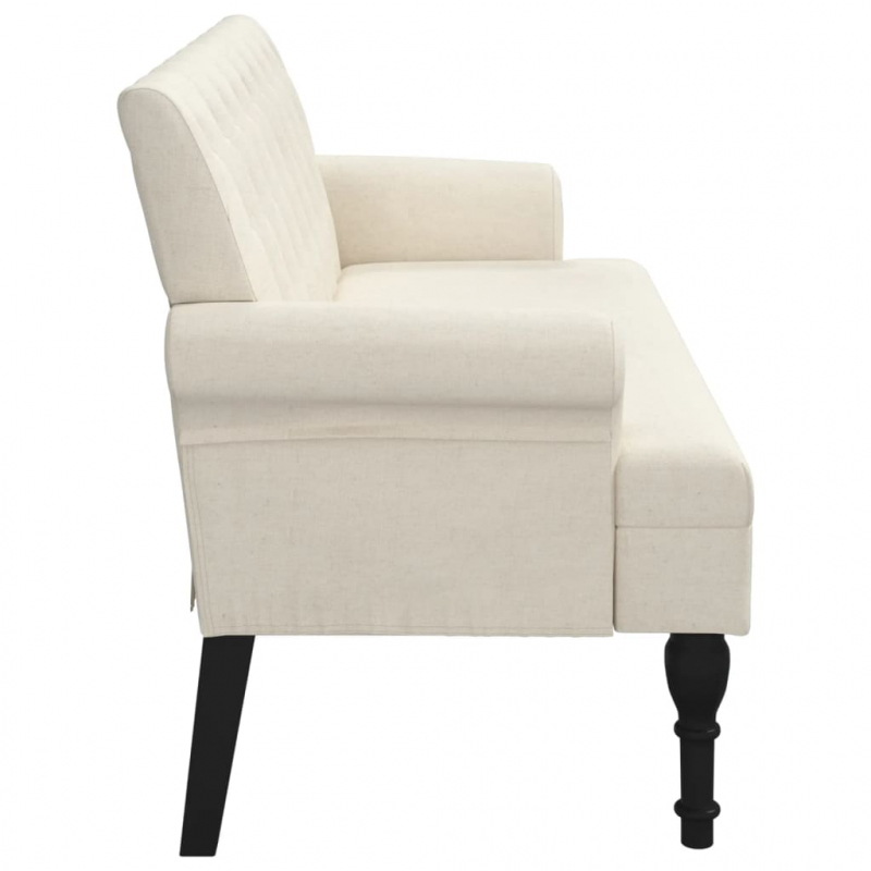 Sitzbank mit Rückenlehne 120x62x75,5 cm Leinen