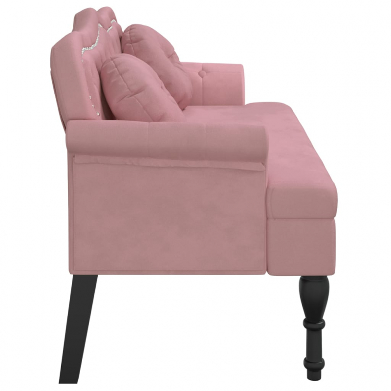 Sitzbank mit Kissen Rosa 120,5x65x75 cm Samt