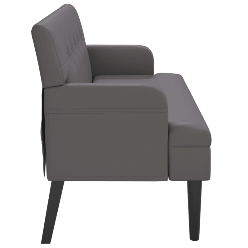 Sitzbank mit Rückenlehne Grau 112x65,5x75 cm Kunstleder