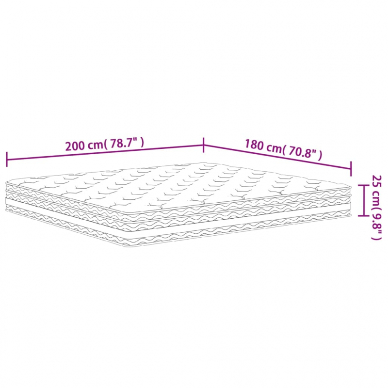 Matratze Taschenfederkern Mittel 180x200 cm