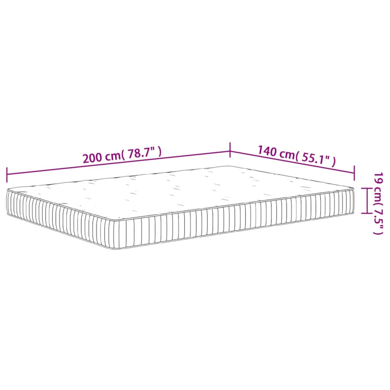 Matratze Taschenfederkern Mittel 140x200 cm