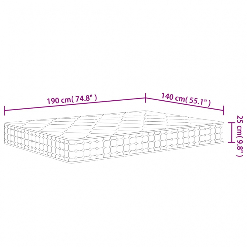 Matratze Taschenfederkern Mittelfest 140x190 cm
