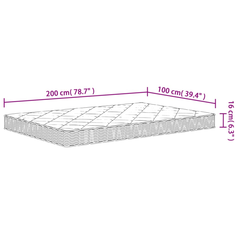 Matratze Schaumstoff Mittelweich 100x200 cm