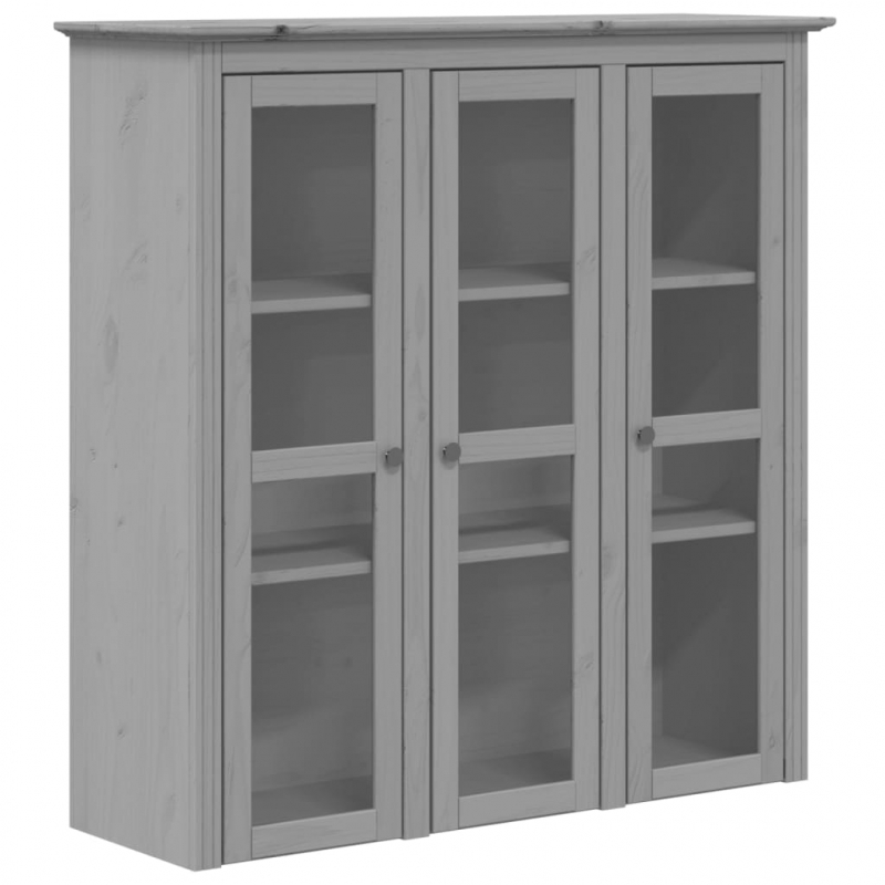 Highboard BODO Grau 115,5x43x200,5 cm Massivholz Kiefer