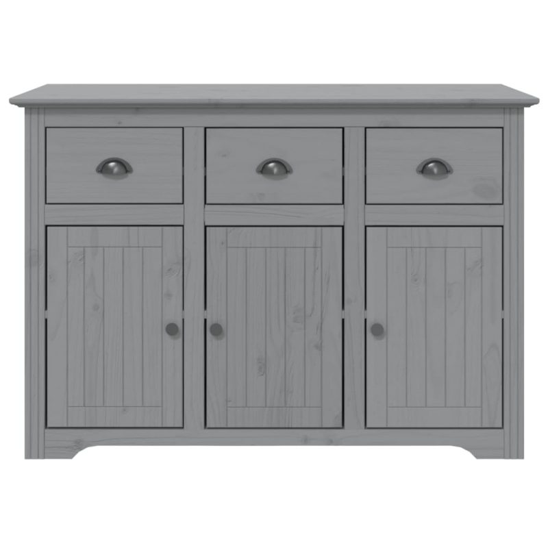 Highboard BODO Grau 115,5x43x200,5 cm Massivholz Kiefer