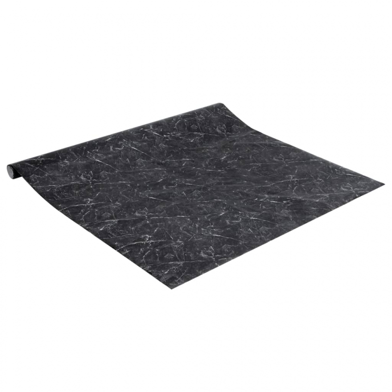 Möbelfolien Selbstklebend Marmor-Optik Schwarz 90x500 cm PVC