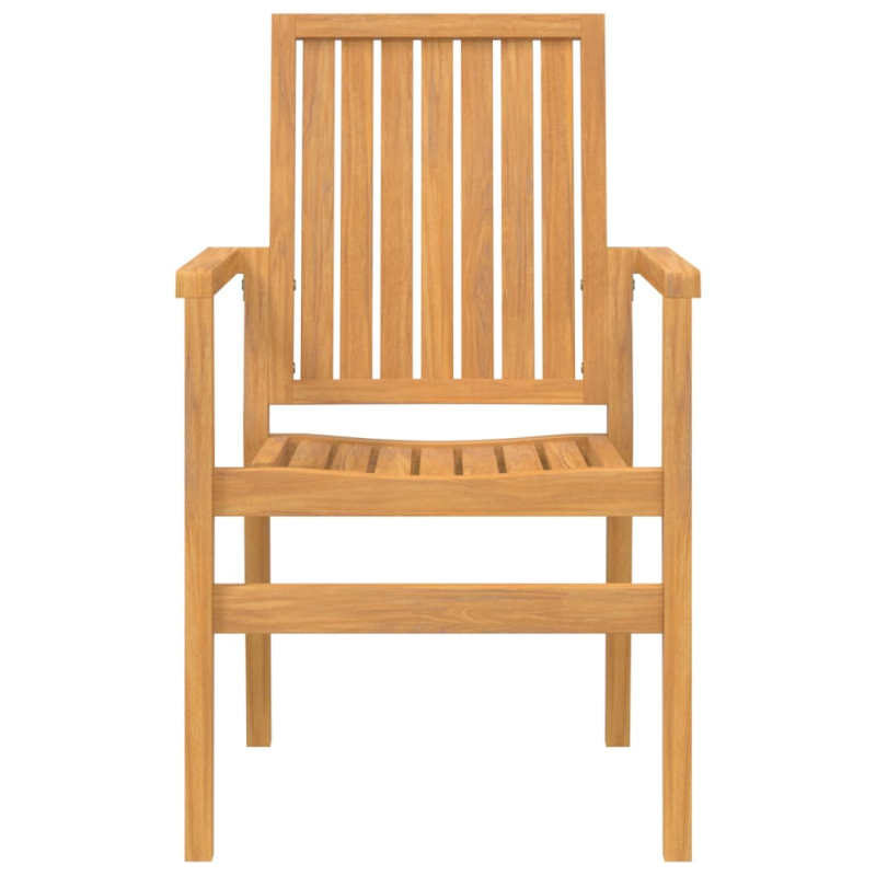 Gartenstühle 4 Stk. Stapelbar 56,5x57,5x91 cm Massivholz Teak