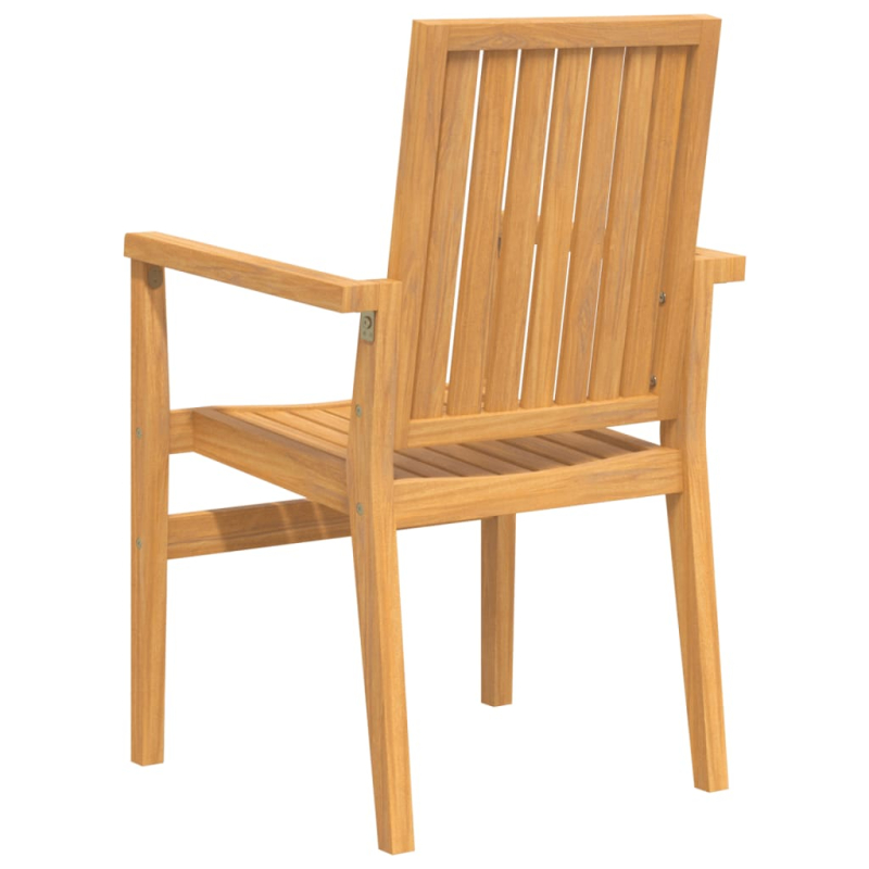 Gartenstühle 4 Stk. Stapelbar 56,5x57,5x91 cm Massivholz Teak