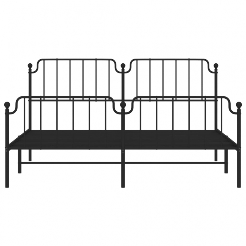 Bettgestell mit Kopf- und Fußteil Metall Schwarz 183x213 cm