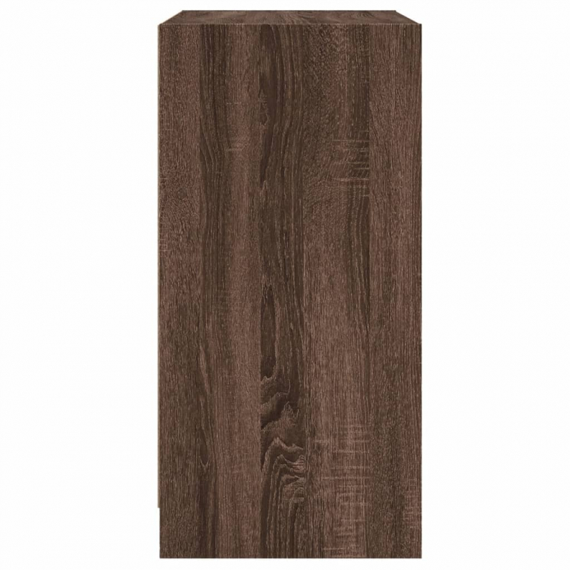 Beistellschrank mit Glastüren Braun Eichen-Optik 68x37x75,5 cm