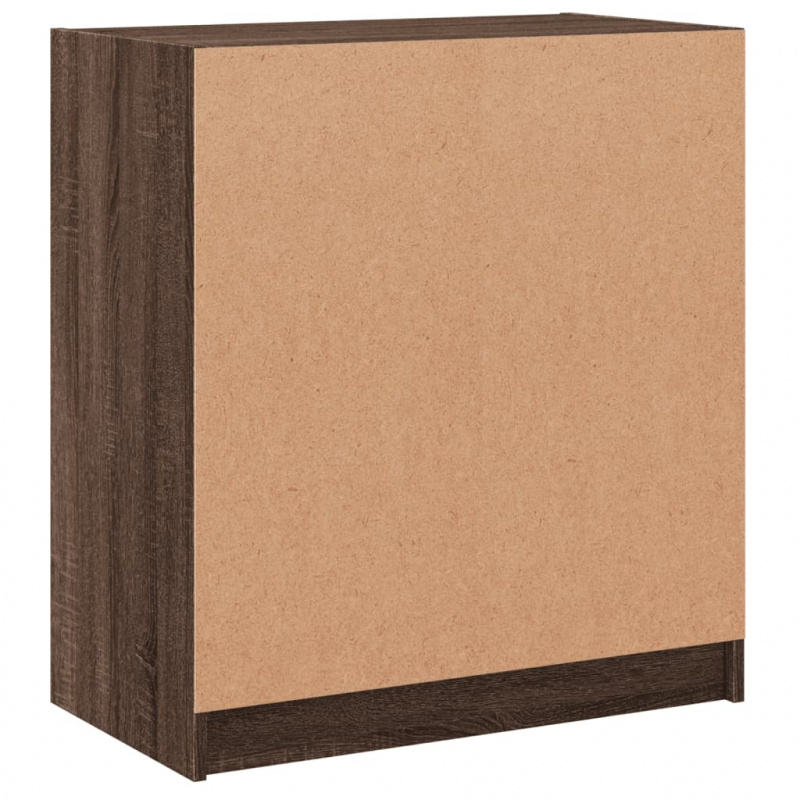 Beistellschrank mit Glastüren Braun Eichen-Optik 68x37x75,5 cm