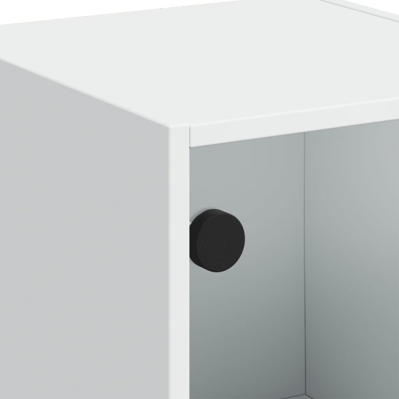 Highboard mit Glastüren Weiß 35x37x109 cm