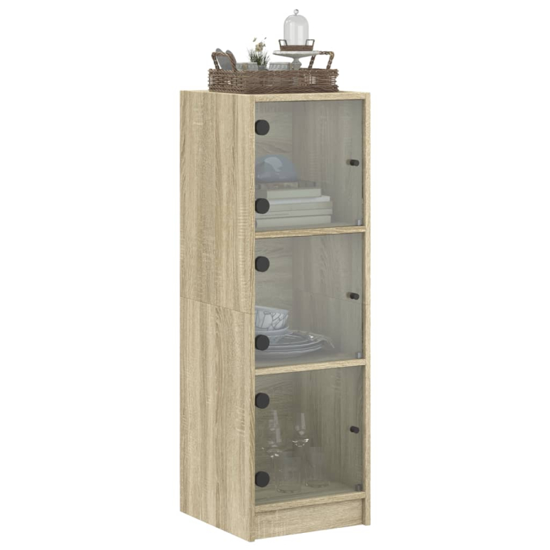 Highboard mit Glastüren Sonoma-Eiche 35x37x109 cm