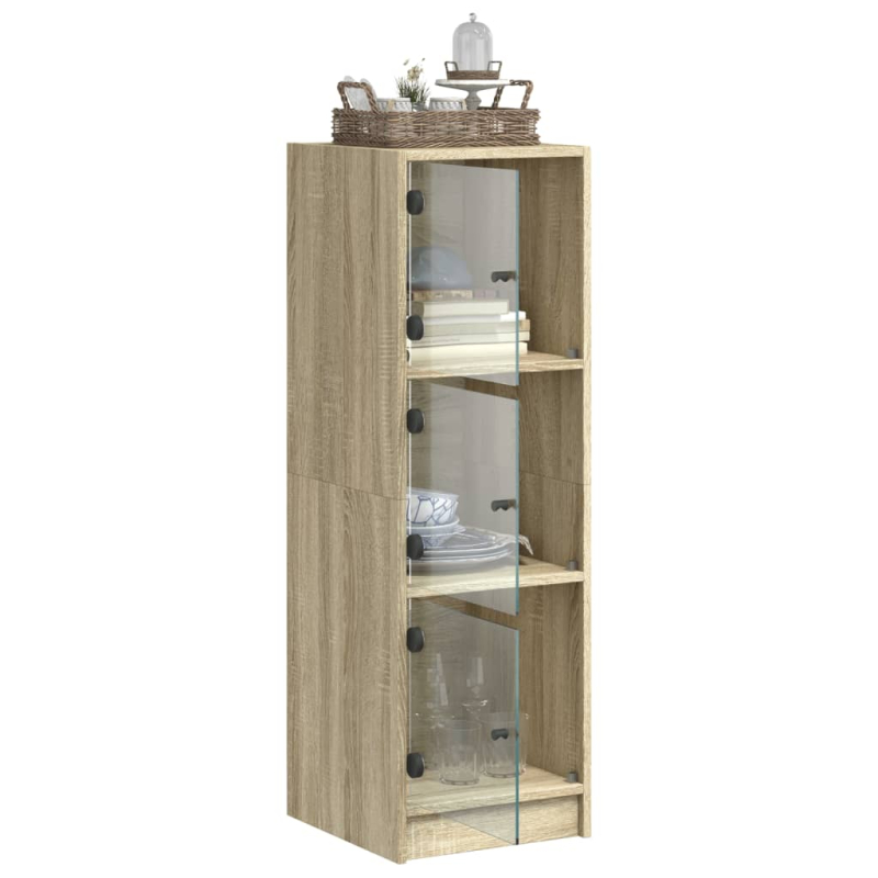 Highboard mit Glastüren Sonoma-Eiche 35x37x109 cm