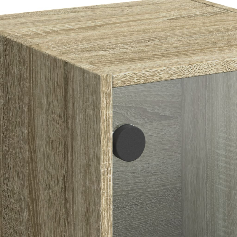 Highboard mit Glastüren Sonoma-Eiche 35x37x109 cm