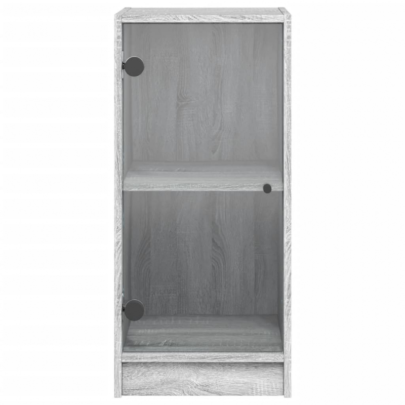 Beistellschrank mit Glastüren Grau Sonoma 35x37x75,5 cm