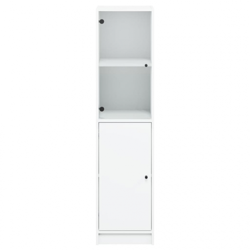 Highboard mit Glastür Weiß 35x37x142 cm