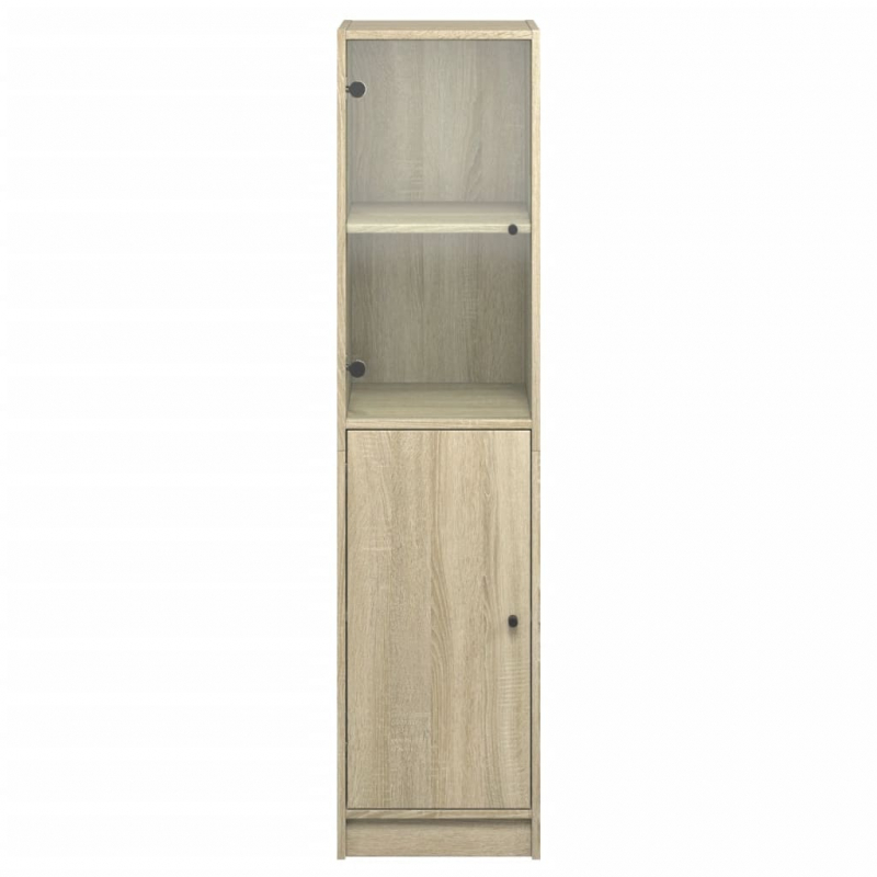 Highboard mit Glastür Sonoma-Eiche 35x37x142 cm
