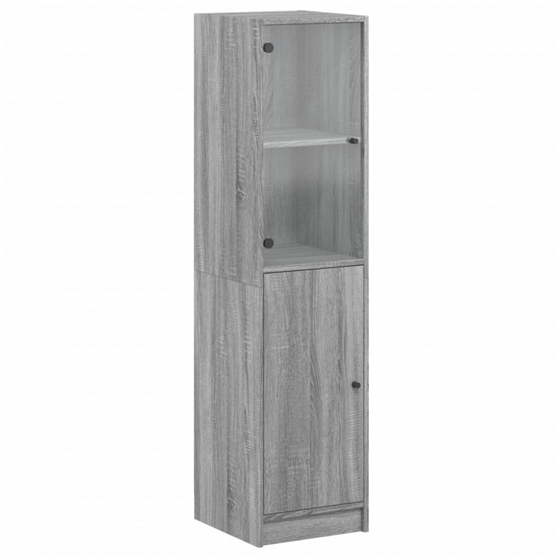 Highboard mit Glastür Grau Sonoma 35x37x142 cm