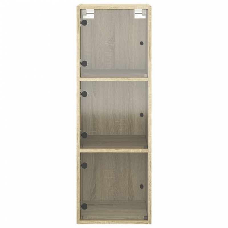Wandschrank mit Glastüren Sonoma-Eiche 35x37x100 cm