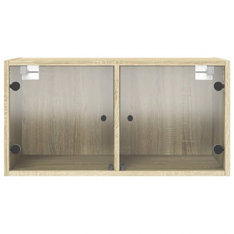 Wandschrank mit Glastüren Sonoma-Eiche 68,5x37x35 cm