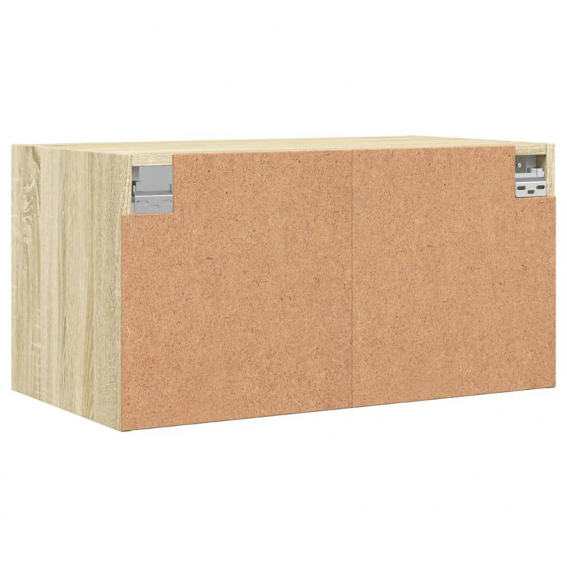 Wandschrank mit Glastüren Sonoma-Eiche 68,5x37x35 cm