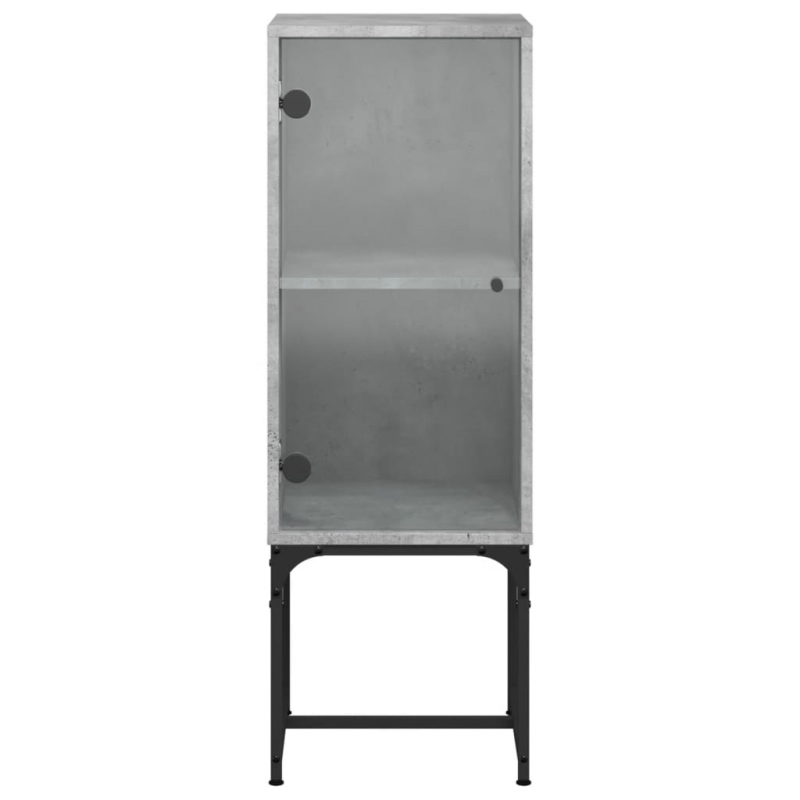 Beistellschrank mit Glastür Betongrau 35x37x100 cm