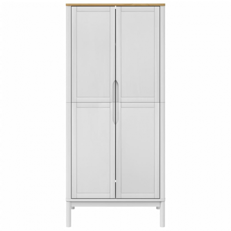Kleiderschrank FLORO Weiß 77x53x171 cm Massivholz Kiefer